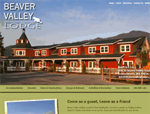 Tablet Screenshot of beavervalleylodge.com